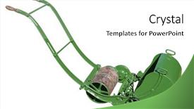 Presentation with antique - Audience pleasing slides consisting of lawn mowers - 100 year old american antique backdrop and a white colored foreground