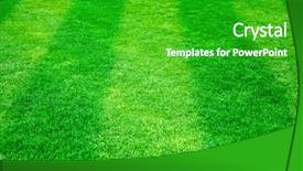  Presentation with football field - Cool new slide deck with lawn mowing - green grass on the football backdrop and a shamrock green colored foreground