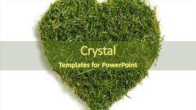  Presentation with heart shape from natural tree - Amazing presentation theme having lawn sod in heart shape backdrop and a  colored foreground