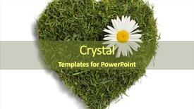  Presentation with shape heart - Presentation theme having lawn sod in heart shape background and a tawny brown colored foreground