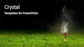  Presentation with irrigation - Theme consisting of lawn sprinkler spraying water background and a black colored foreground