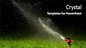  Presentation with ground water - Audience pleasing presentation theme consisting of lawn sprinkler spraying water backdrop and a black colored foreground