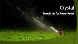  Presentation with green lawn - Beautiful PPT layouts featuring lawn sprinkler spraying water backdrop and a black colored foreground