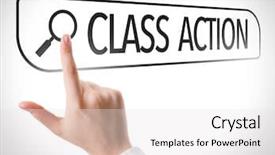  Presentation with virtual class - PPT theme consisting of lawsuit - class action written in search background and a white colored foreground