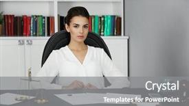  Presentation with lawyer - Amazing PPT theme having lawyer - beautiful young woman working backdrop and a gray colored foreground