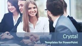  Presentation with business people moving gear - Amazing presentation design having lawyer - business people in formalwear sitting backdrop and a ocean colored foreground