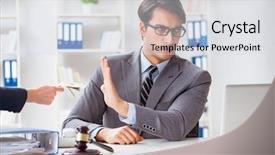  Presentation with bribe - Slide set consisting of lawyer being offered bribe background and a light gray colored foreground