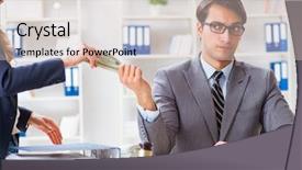 Presentation with bribe - Cool new PPT layouts with lawyer being offered bribe backdrop and a  colored foreground