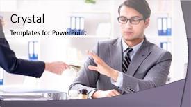  Presentation with bribe - Slides with lawyer being offered bribe background and a  colored foreground