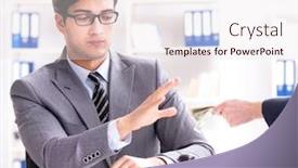  Presentation with bribe - Colorful PPT theme enhanced with lawyer being offered bribe backdrop and a sky blue colored foreground