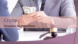  Presentation with bribe - Slide set having lawyer-being-offered-bribe background and a coral colored foreground