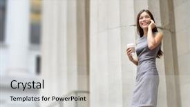  Presentation with covid 19 cell - Cool new theme with lawyer businesswoman professional walking outdoors backdrop and a light gray colored foreground