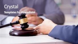  Presentation with lawyer client - Slide set consisting of lawyer discussing legal case background and a gray colored foreground