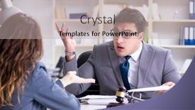  Presentation with lawyer client - Slide set featuring lawyer discussing legal case with client background and a mint green colored foreground