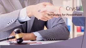  Presentation with lawyer client - Presentation theme having lawyer-discussing-legal-case background and a lemonade colored foreground