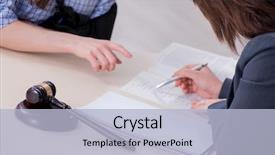  Presentation with employee engagement healthcare - PPT theme with lawyer for advice on insurance background and a light blue colored foreground