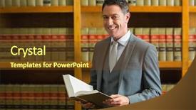  Presentation with law school - Colorful PPT theme enhanced with lawyer holding book backdrop and a  colored foreground