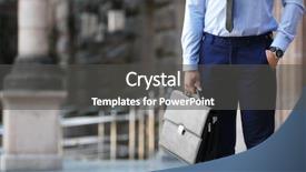  Presentation with lawyer - Slide deck having lawyer holding briefcase background and a dark gray colored foreground