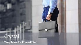  Presentation with lawyer - Presentation theme enhanced with lawyer holding briefcase background and a gray colored foreground