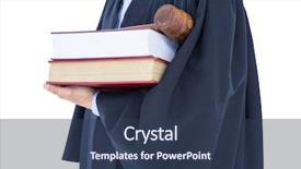  Presentation with lawyer - Presentation enhanced with lawyer holding scales of justice background and a ocean colored foreground