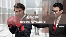  Presentation with lawyer - Slide set consisting of legal sport - lawyer in boxing gloves background and a gray colored foreground