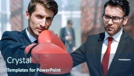  Presentation with lawyer - Beautiful PPT theme featuring lawyer-in-boxing-gloves backdrop and a ocean colored foreground