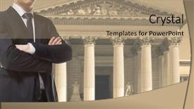  Presentation with lawyer - Audience pleasing PPT theme consisting of lawyer-is-on-against backdrop and a coral colored foreground