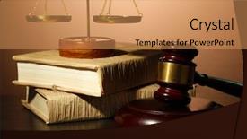  Presentation with justice - Amazing presentation having lawyer judge - golden scales of justice gavel backdrop and a  colored foreground