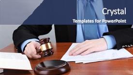  Presentation with gavel - Presentation design having lawyer judge - wooden gavel in hand background and a ocean colored foreground