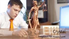  Presentation with reading - Presentation theme with lawyer reading a book background and a coral colored foreground