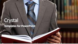  Presentation with law - Theme enhanced with lawyer reading a book background and a dark gray colored foreground