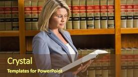  Presentation with university library - Slides featuring lawyer reading book background and a tawny brown colored foreground