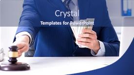  Presentation with bribe - Cool new slides with lawyer receiving money as bribe backdrop and a ocean colored foreground