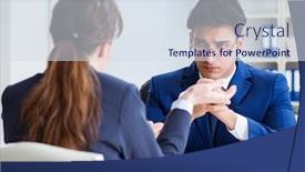  Presentation with lawyer client - Colorful slide set enhanced with lawyer talking to his client in office backdrop and a sky blue colored foreground