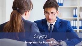  Presentation with lawyer client - Theme with lawyer-talking-to-his-client background and a ocean colored foreground