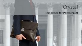  Presentation with lawyer - Colorful presentation design enhanced with lawyer-with-a-briefcase backdrop and a light gray colored foreground
