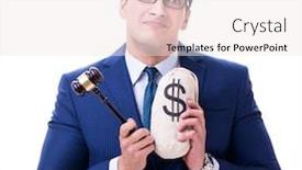  Presentation with gavel - Slides featuring lawyer-with-a-gavel background and a sky blue colored foreground