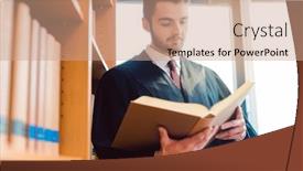  Presentation with law firm - Slide deck having lawyer-with-robe-ready background and a coral colored foreground