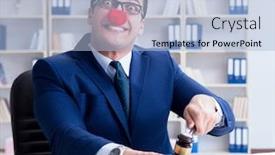  Presentation with lawyer - Audience pleasing PPT theme consisting of lawyer-working-in-his-office backdrop and a light blue colored foreground