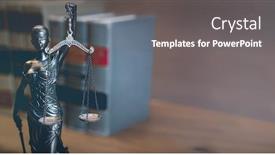 Presentation with law books - Slide deck consisting of lawyers-desk-scales-of-justice background and a gray colored foreground