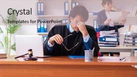  Presentation with working - Slide set featuring lawyers working in the office background and a  colored foreground