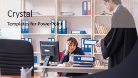  Presentation with two paths - Colorful presentation design enhanced with lawyers working in the office backdrop and a  colored foreground