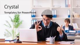  Presentation with working - Cool new theme with lawyers working in the office backdrop and a white colored foreground