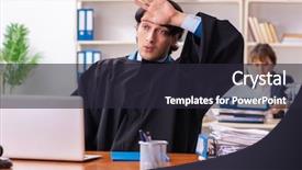  Presentation with working - Amazing slide set having lawyers working in the office backdrop and a  colored foreground