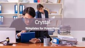  Presentation with customs office - Colorful presentation theme enhanced with lawyers working in the office backdrop and a  colored foreground