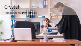  Presentation with two wheeler - Presentation theme consisting of lawyers working in the office background and a lemonade colored foreground