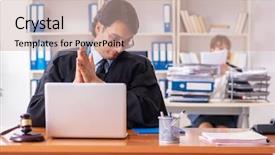  Presentation with working - Presentation consisting of lawyers working in the office background and a  colored foreground