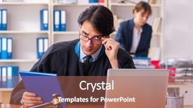  Presentation with two roads - Colorful presentation theme enhanced with lawyers working in the office backdrop and a coral colored foreground