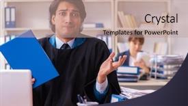  Presentation with working of lung - Amazing presentation having lawyers working in the office backdrop and a coral colored foreground