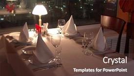  Presentation with manners at restaurant - Presentation theme enhanced with layed table at the restaurant background and a tawny brown colored foreground